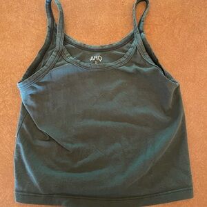 ARQ Green Sleeveless Fitted Crop Camisole